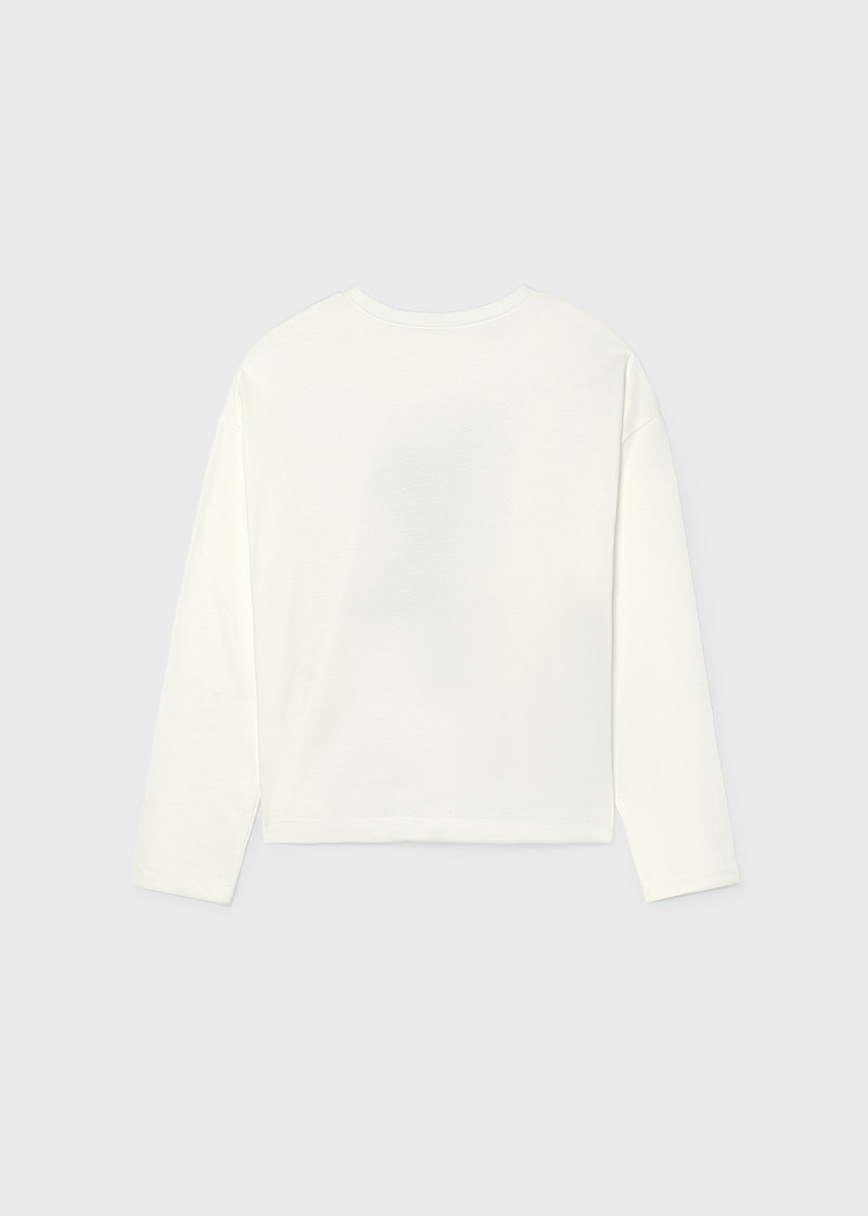 Mayoral Mon Chien long sleeve top – embroidered dog detail close-up