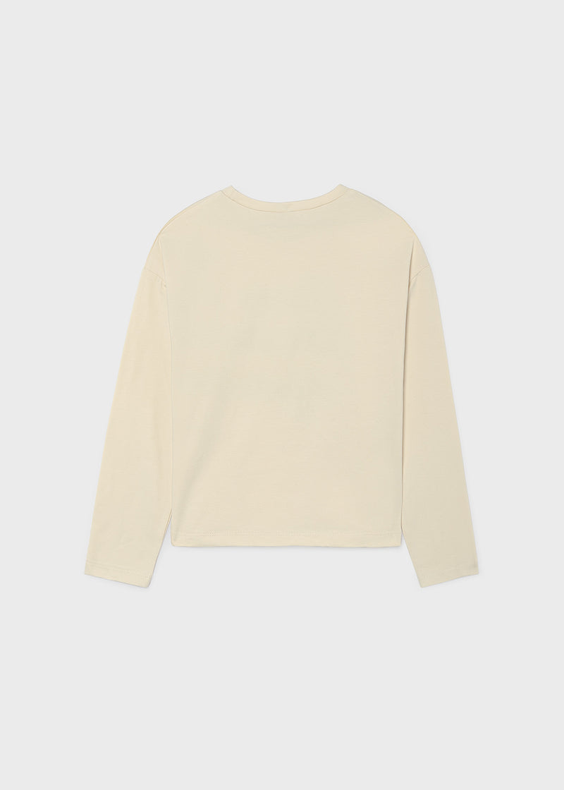 Mayoral Girls Top with Scarf | Light Brown 7060