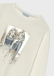 Mayoral fashion illustration long sleeve top – front flat lay