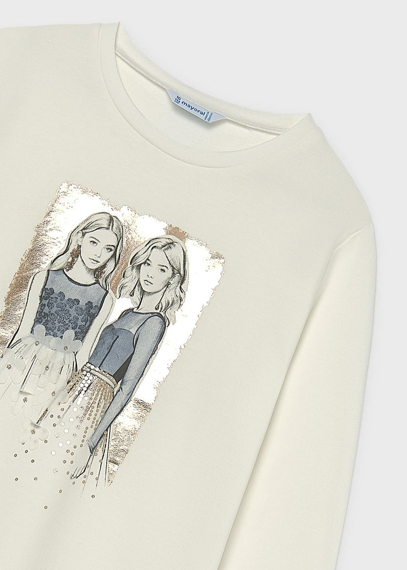 Mayoral fashion illustration long sleeve top – front flat lay