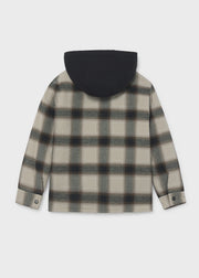 Mayoral Nukutavake hooded check flannel shacket – back flat lay