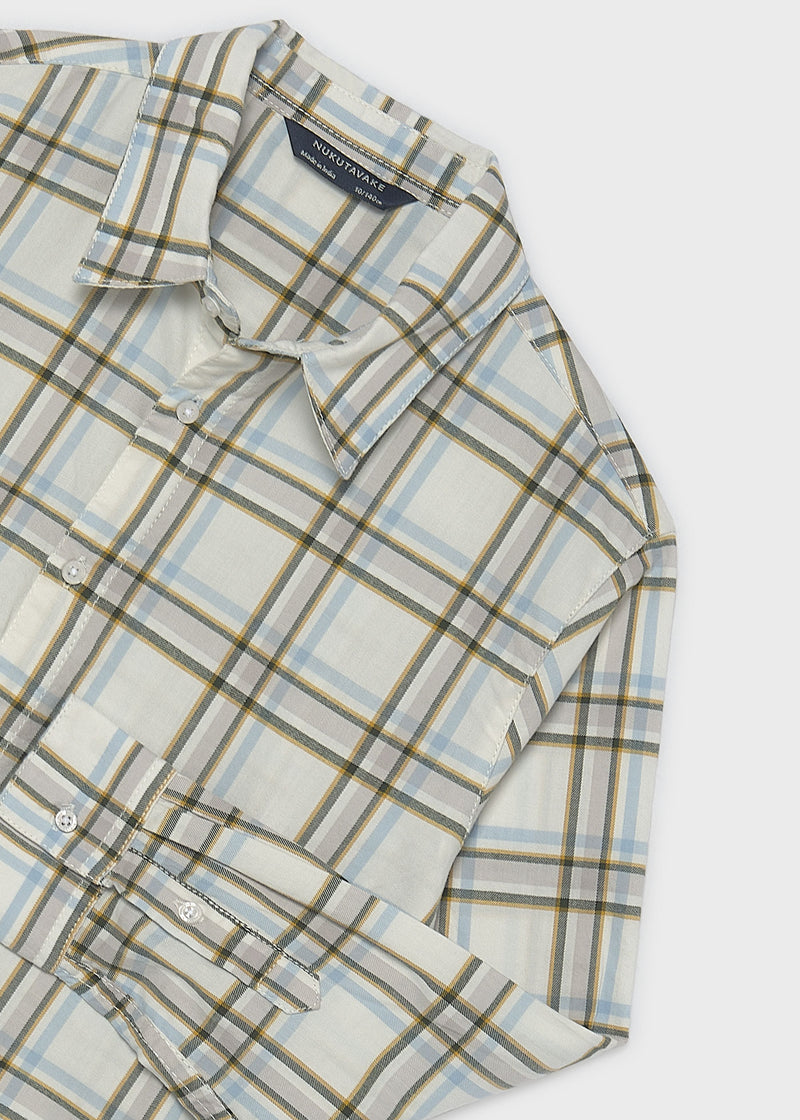 Mayoral Nukutavake check shirt – front flat lay