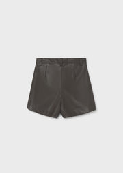 Mayoral faux leather pleated shorts – back flat lay
