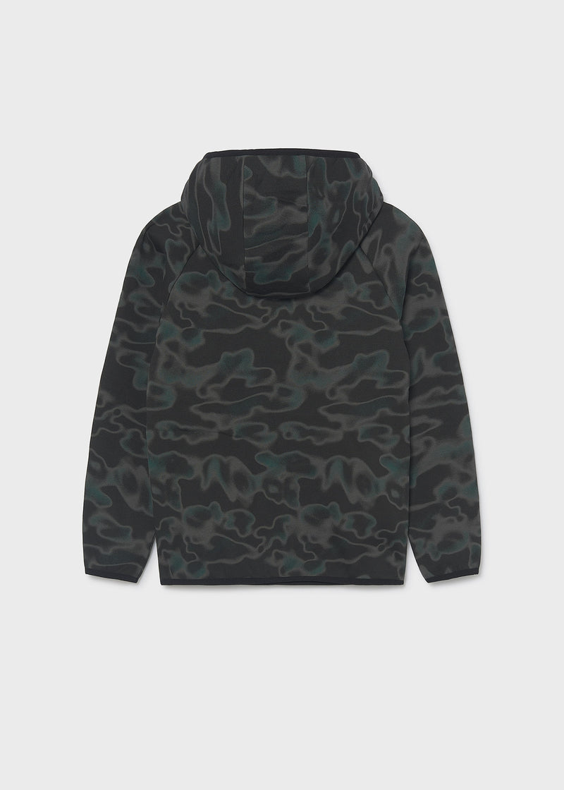 Mayoral Nukutavake camo half-zip hoodie – back flat lay showing all-over liquid camo print