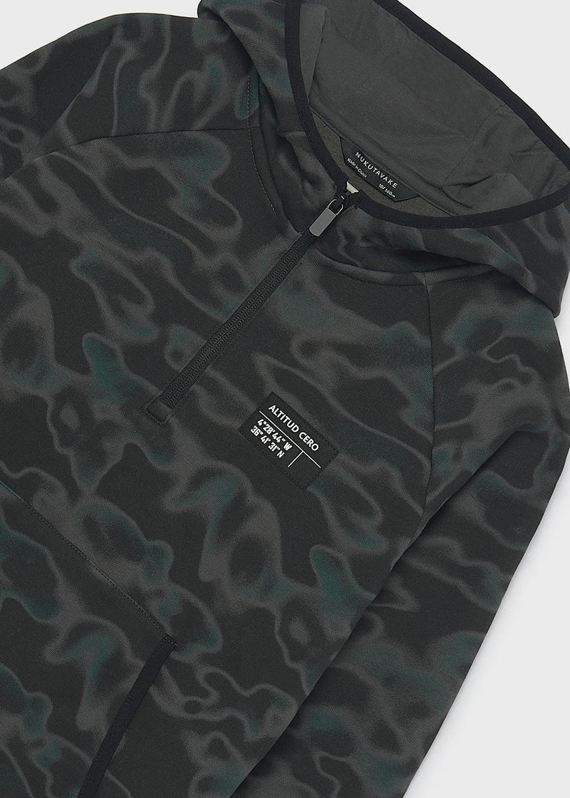 Mayoral Nukutavake camo half-zip hoodie – front flat lay