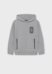 Mayoral Nukutavake tech coordinates hoodie – chest patch and zip pocket close-up showing Nukutavake label in hood