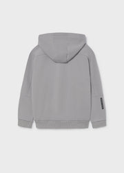 Mayoral Nukutavake tech coordinates hoodie – back flat lay showing sleeve badge and clean panelled construction