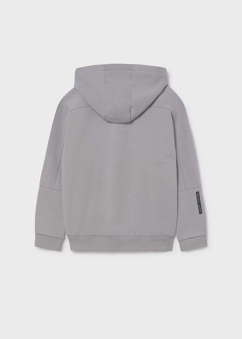 Mayoral Nukutavake tech coordinates hoodie – back flat lay showing sleeve badge and clean panelled construction