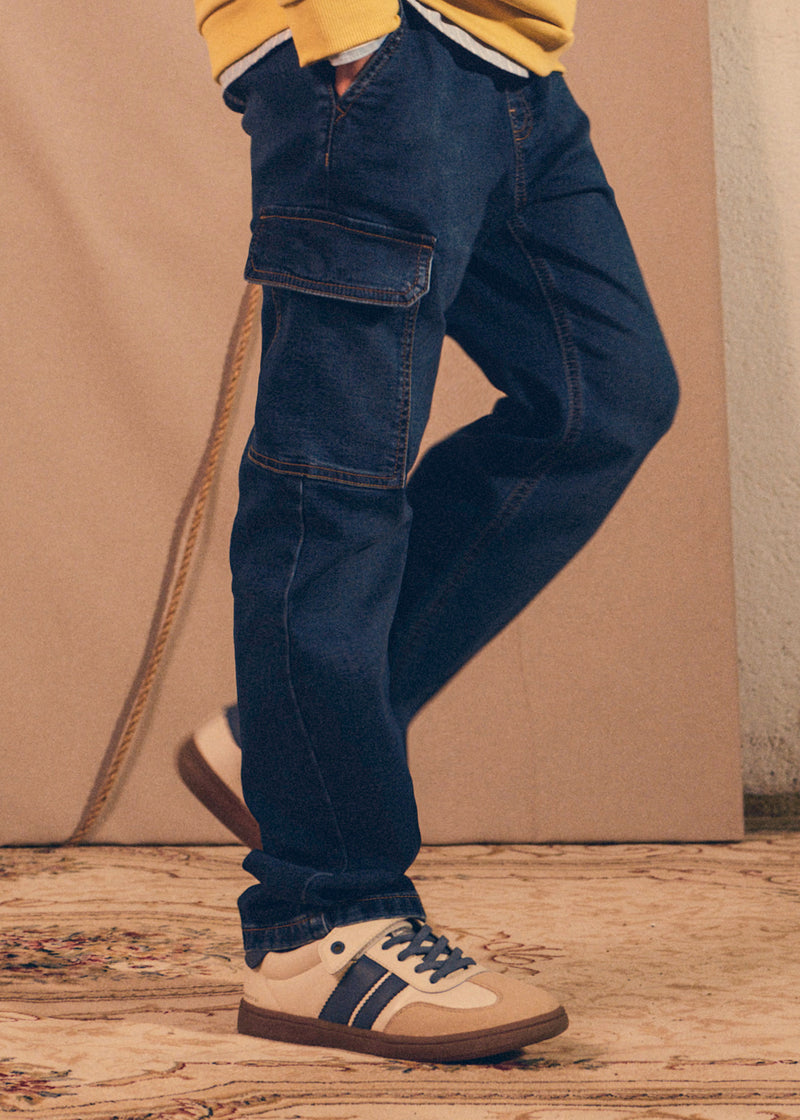 Mayoral Nukutavake Boys Black Cargo Trousers | Dark 7506