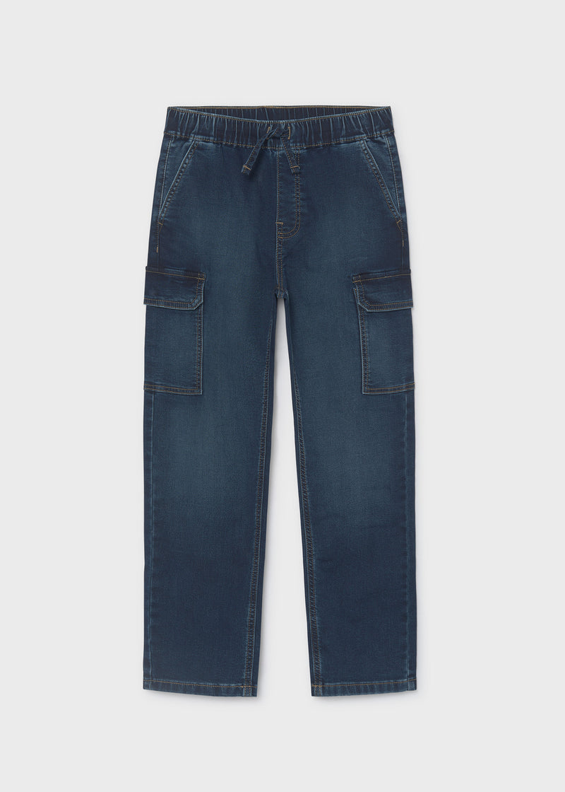 Mayoral Nukutavake Boys Black Cargo Trousers | Dark 7506