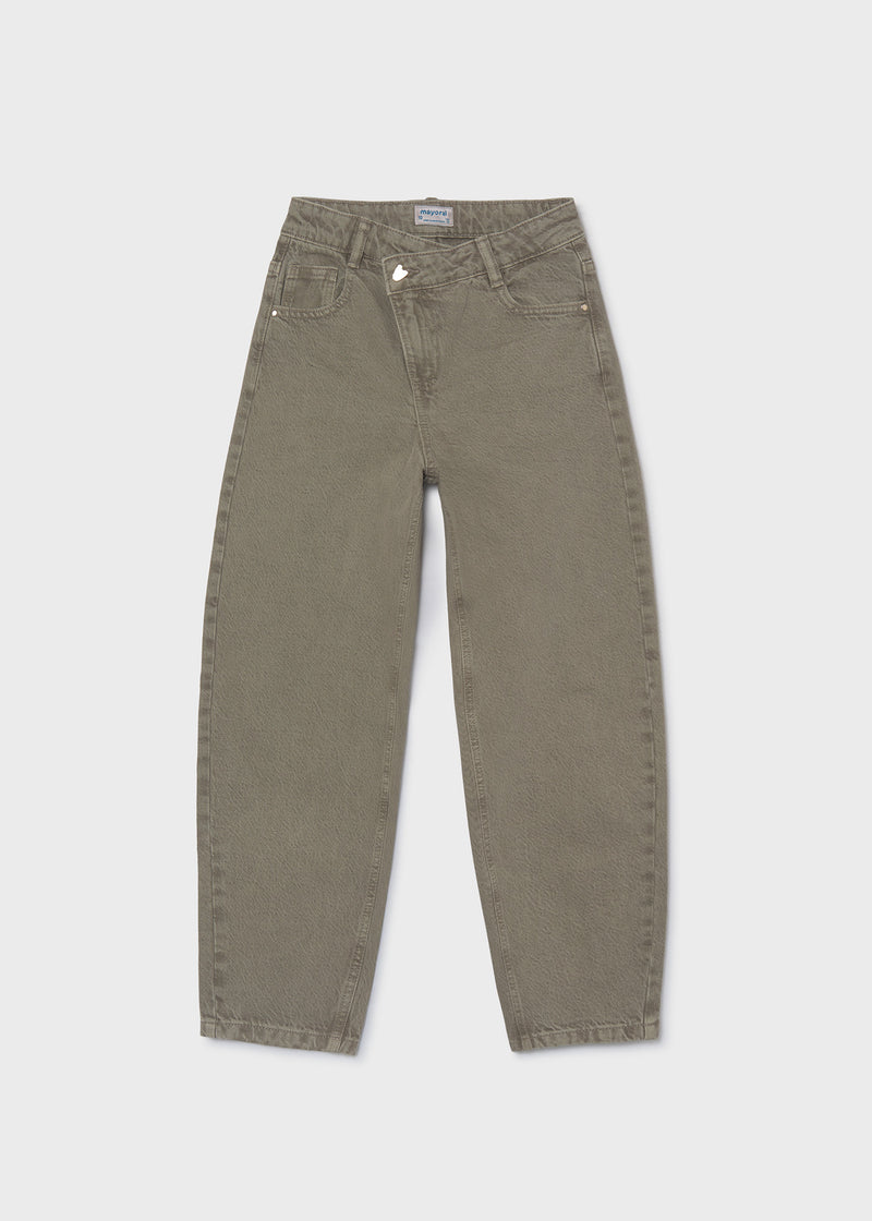 Mayoral Girls Black Barrel-Leg Jeans | Seaweed 7526