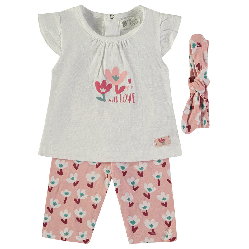 Babybol Girls 2 Piece Set with Headband | Pink161013
