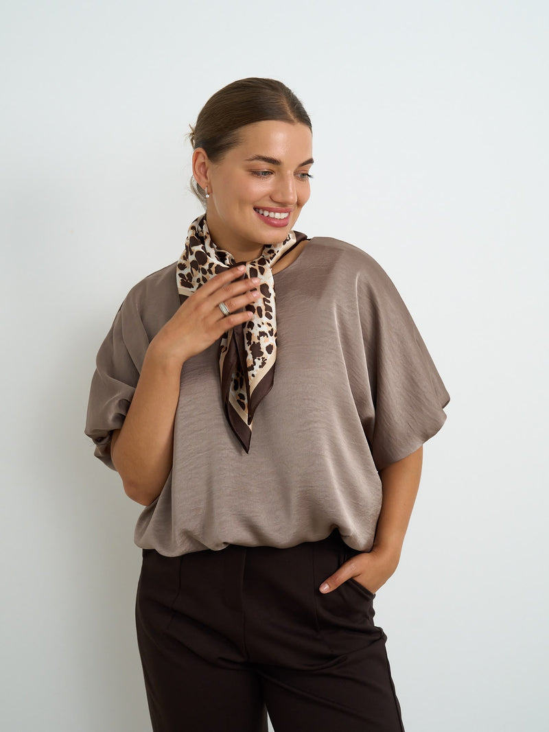 Kyla Bubble Top | Taupe 60715