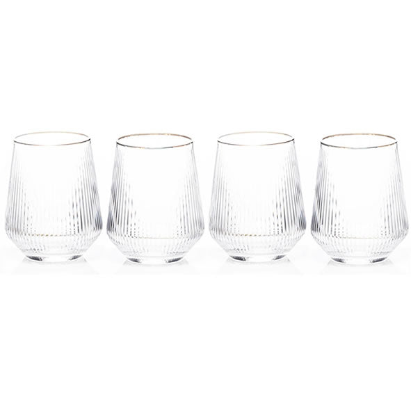 Newgrange Living Solstice Gold Rim Hiball Set 4 | Glass 1710081