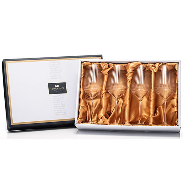 Newgrange Living Solstice Gold Rim Wine Glass Set 4 | Glass 1710083