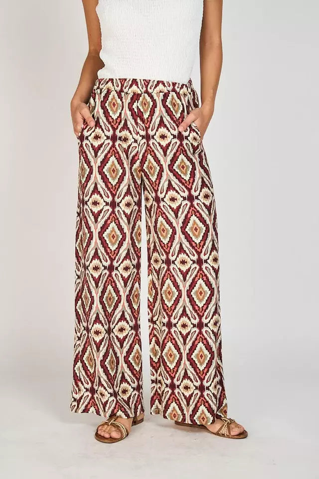 ONLY Mikasi Culotte Belt Pants | Brick
