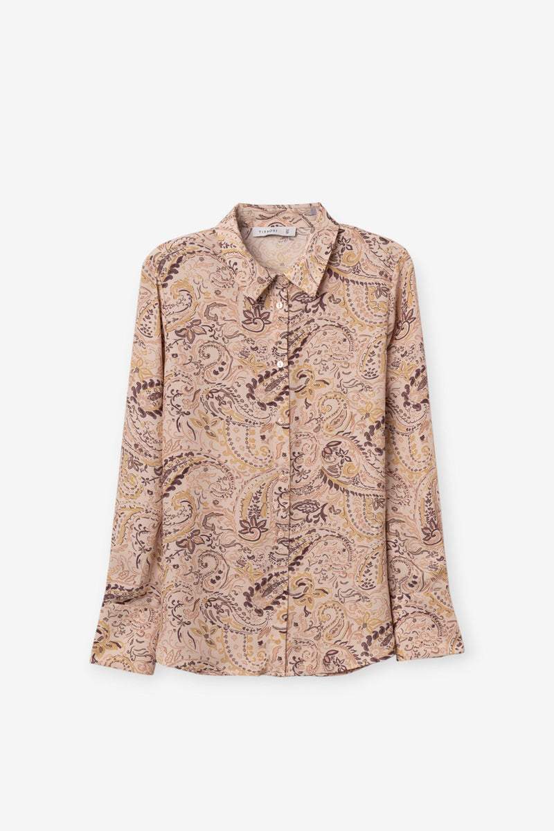 Tiffosi Paradise Paisley Print Shirt | Beige 10067095