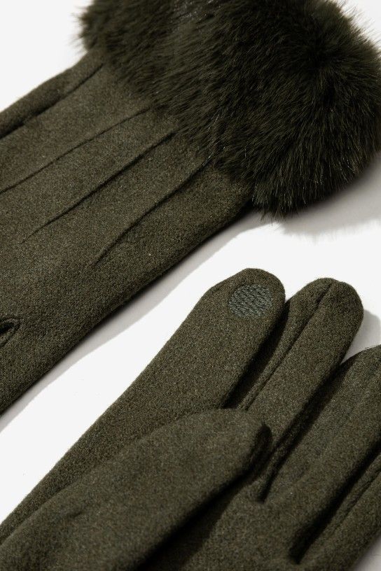 Tiffosi Chantelle Faux Fur Cuff Gloves | Water 1006837