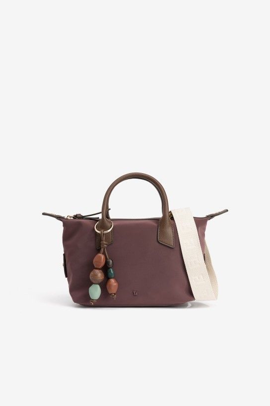 Tiffosi Rosanna Tote Bag with Bead Charm | Plum Red 10068109