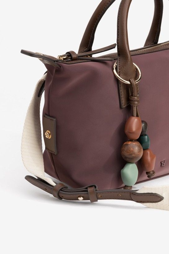 Tiffosi Rosanna Tote Bag with Bead Charm | Plum Red 10068109