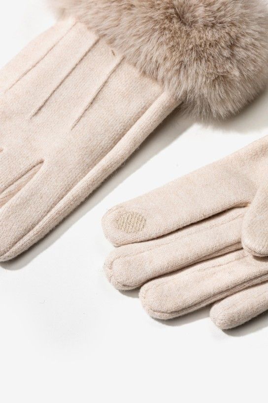 Tiffosi Chantelle Faux Fur Cuff Gloves | White 10067752
