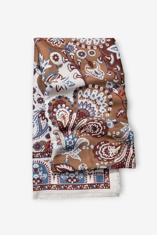 Tiffosi Penelope Paisley Print Scarf | Caramel 10068271
