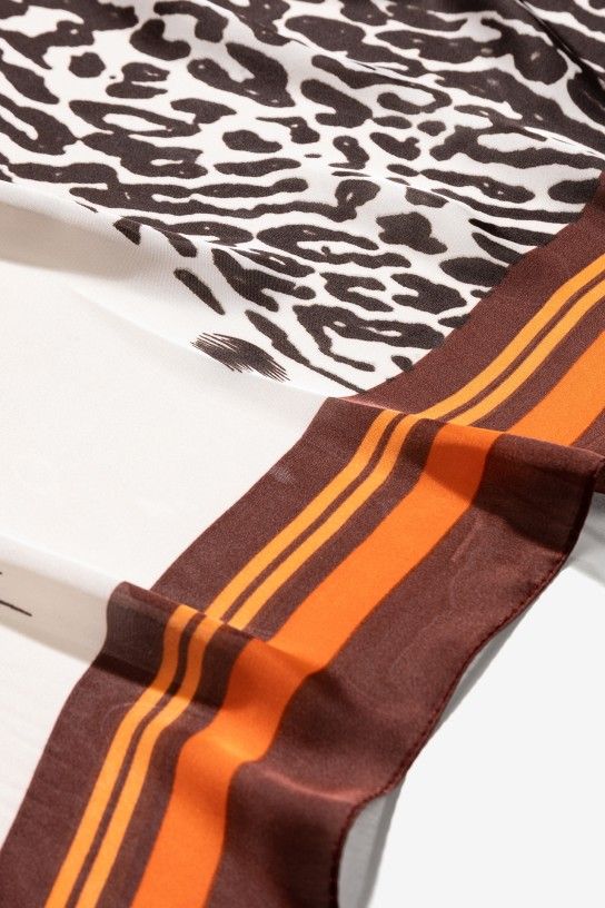 Tiffosi Amara Scarf Animal Print & Stripe | Brown 10068431