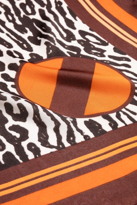 Tiffosi Amara Scarf Animal Print & Stripe | Brown 10068431