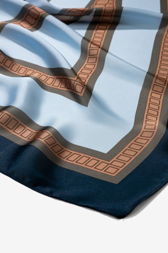 Tiffosi Onyx Chain & Belt Print Scarf | Blue 10068578