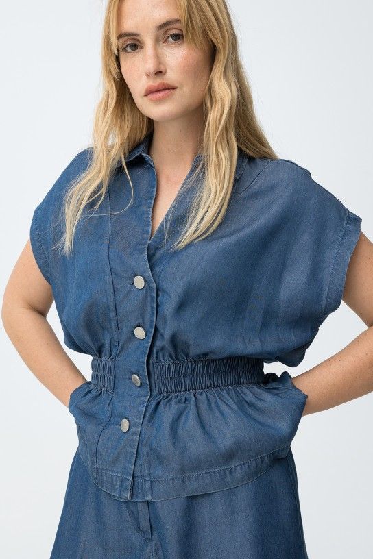 Tiffosi Lence S/S Shirt | Denim 10065158