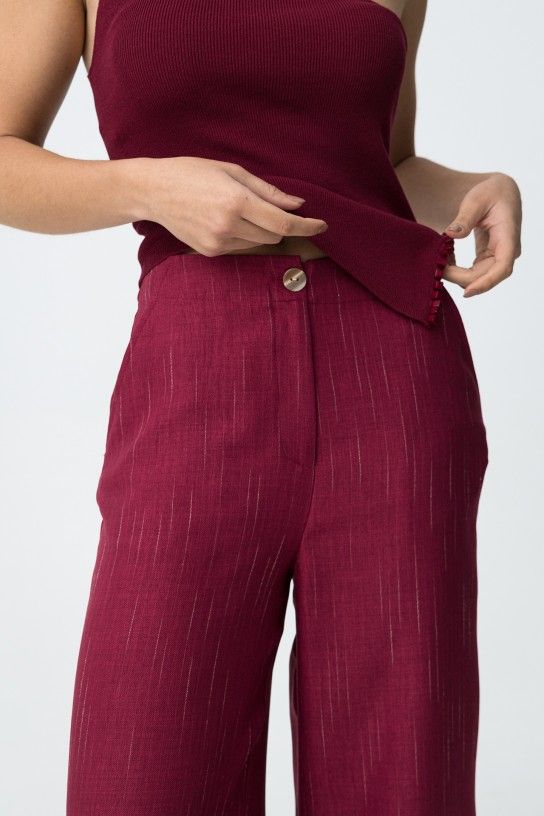 Tiffosi  Cookie Wide Leg Trousers | Fuchsia 10064603