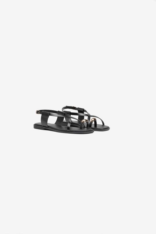 Tiffosi Macau Flat Sandals |  Black 10064754
