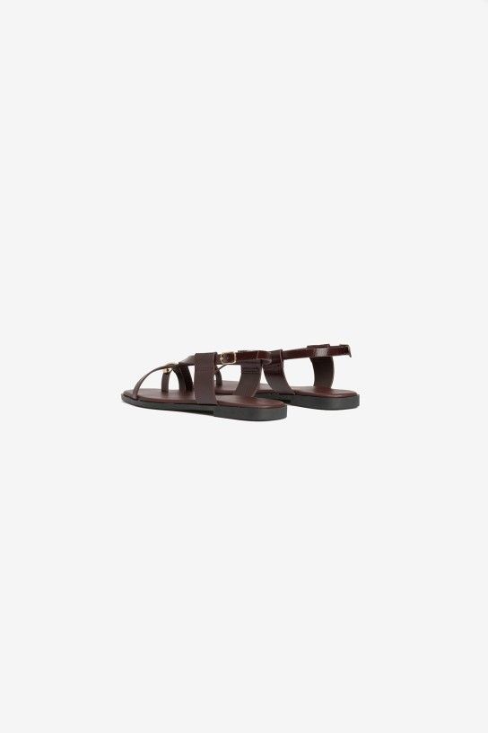 Tiffosi Macau Flat Sandals |  Burgundy 10064754