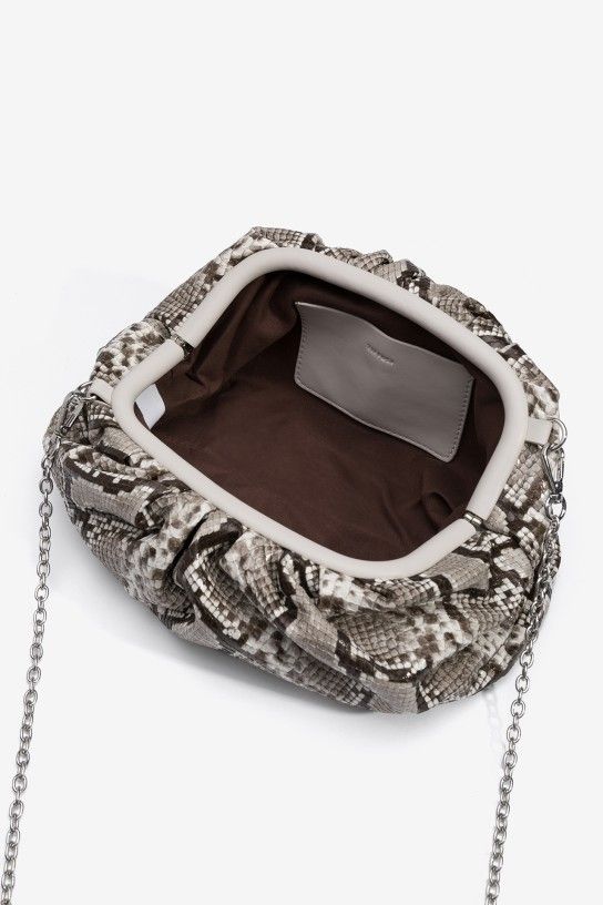 Tiffosi Eleonor Snake Pattern Clutch Bag | Peyote 10064887
