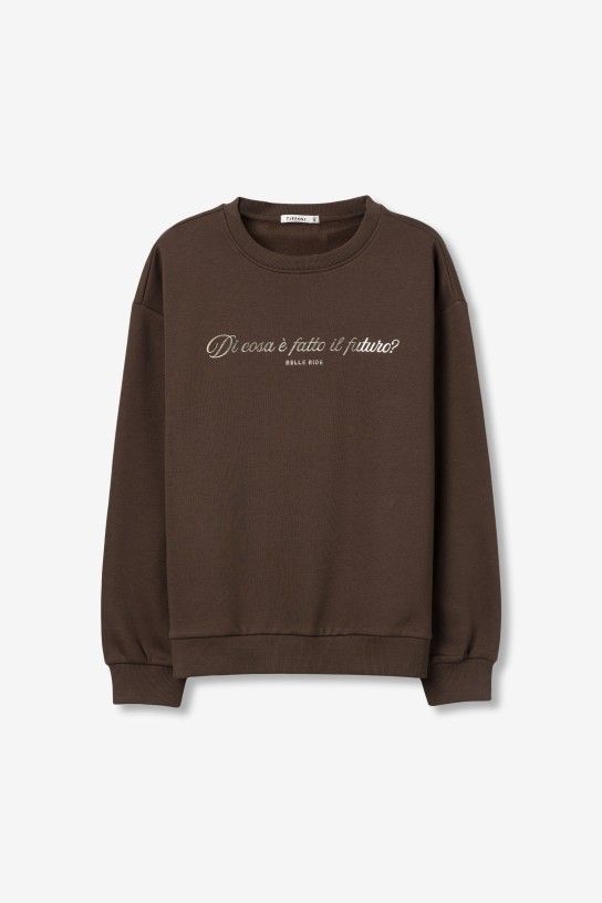 Tiffosi Oceanic Sweat Shirt Top | Brown 10067418