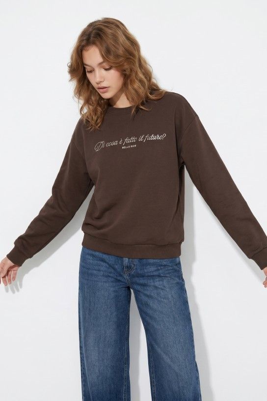 Tiffosi Oceanic Sweat Shirt Top | Brown 10067418