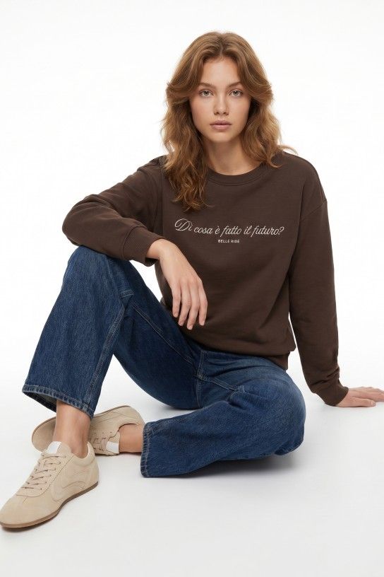 Tiffosi Oceanic Sweat Shirt Top | Brown 10067418