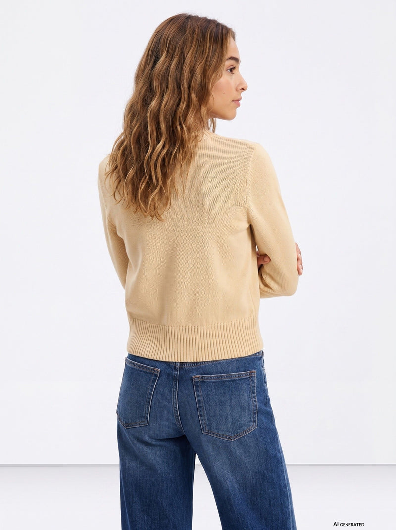 Tiffosi Lion Knit Cardigan | Corn 10067330
