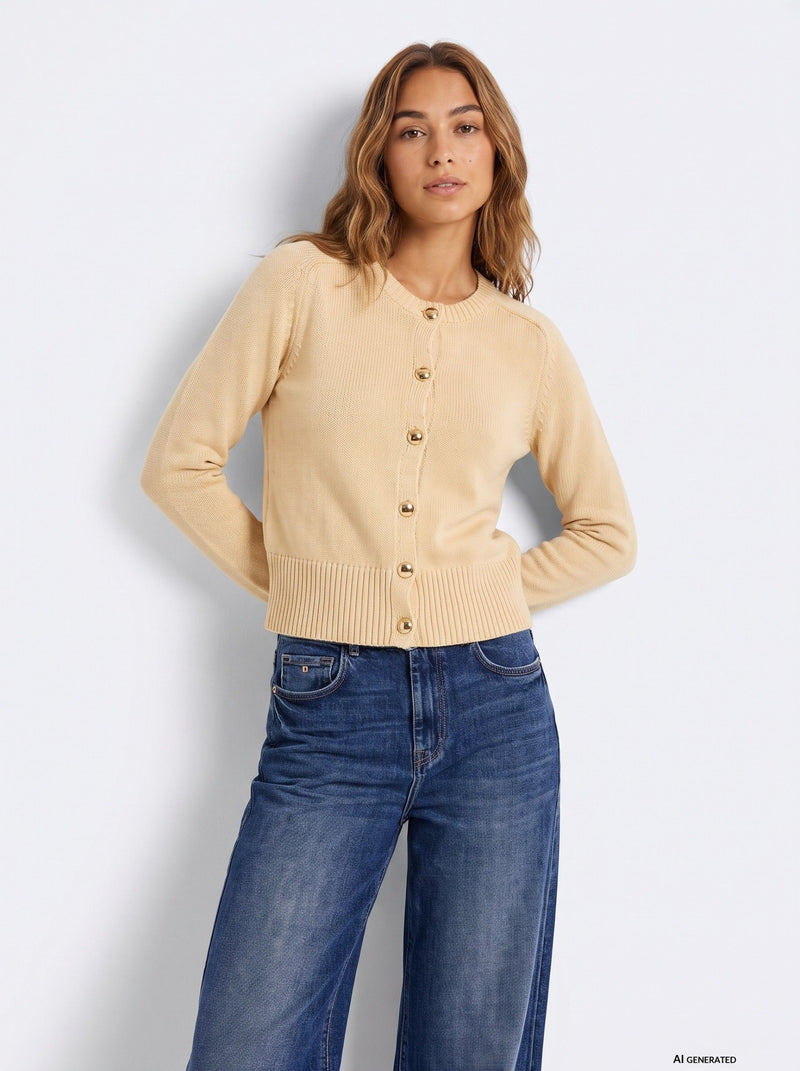 Tiffosi Lion Knit Cardigan | Corn 10067330