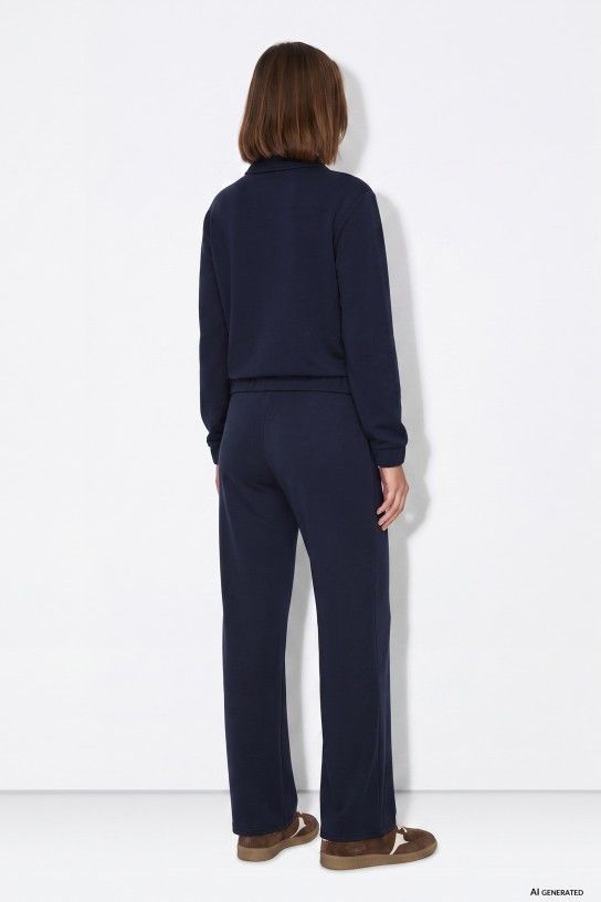Tiffosi Valentina Wide Leg Trousers | Navy Blue 10067149