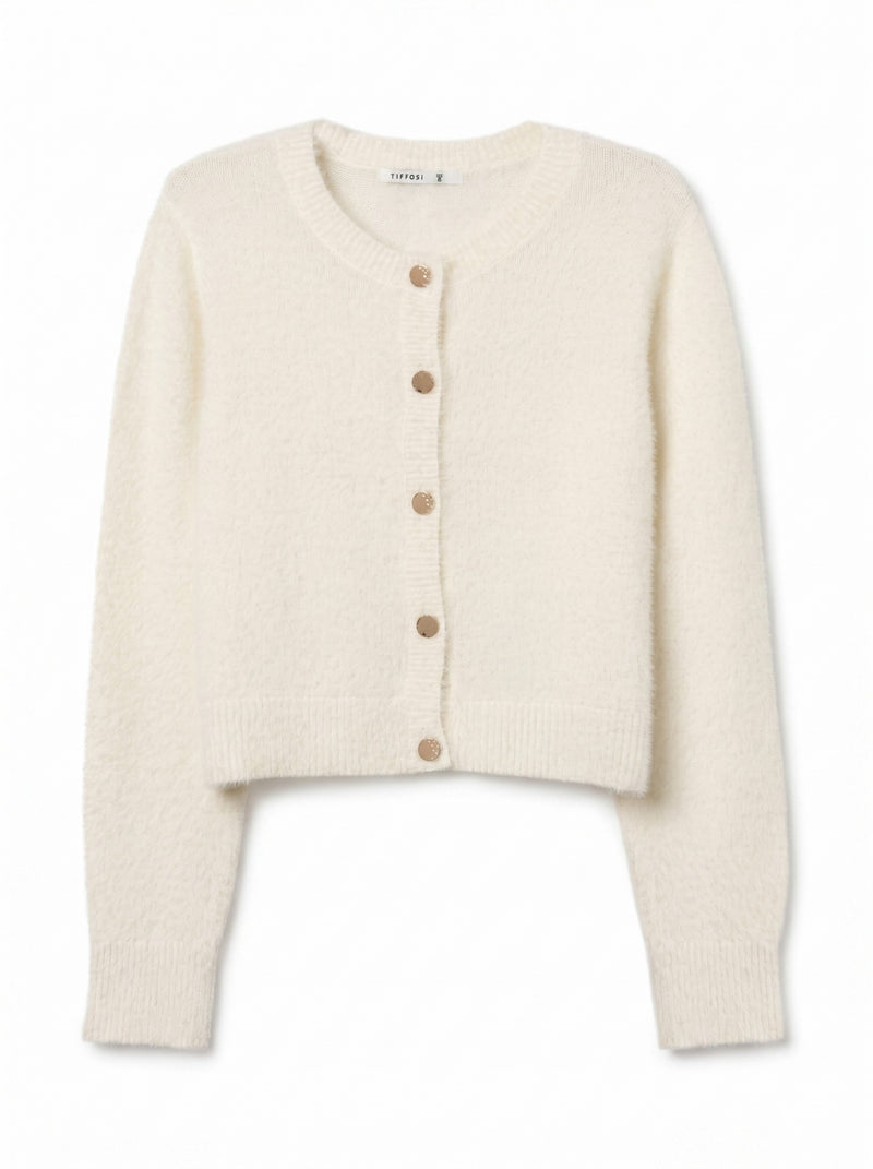 Tiffosi cropped cardigan sweater | White 10067407 Nodos