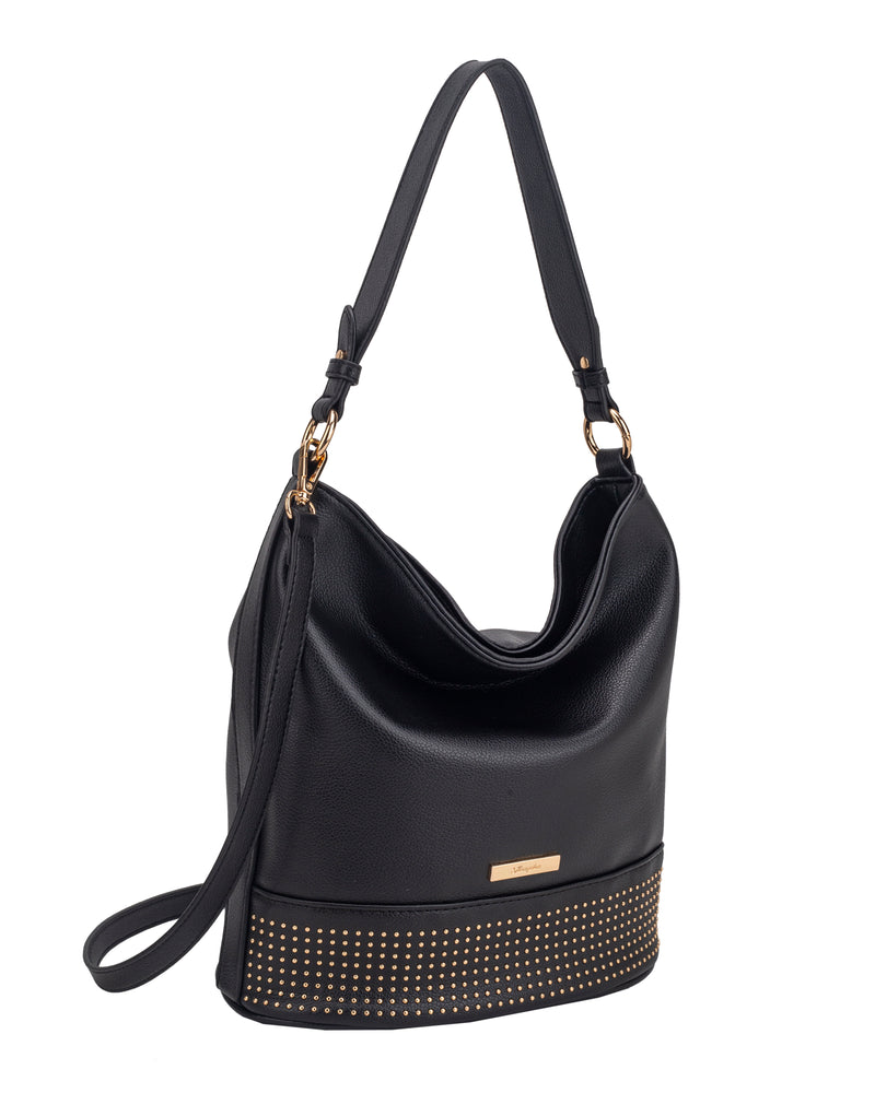 Hampton Laurel Hobo Shoulder Bag | Black 18H1667