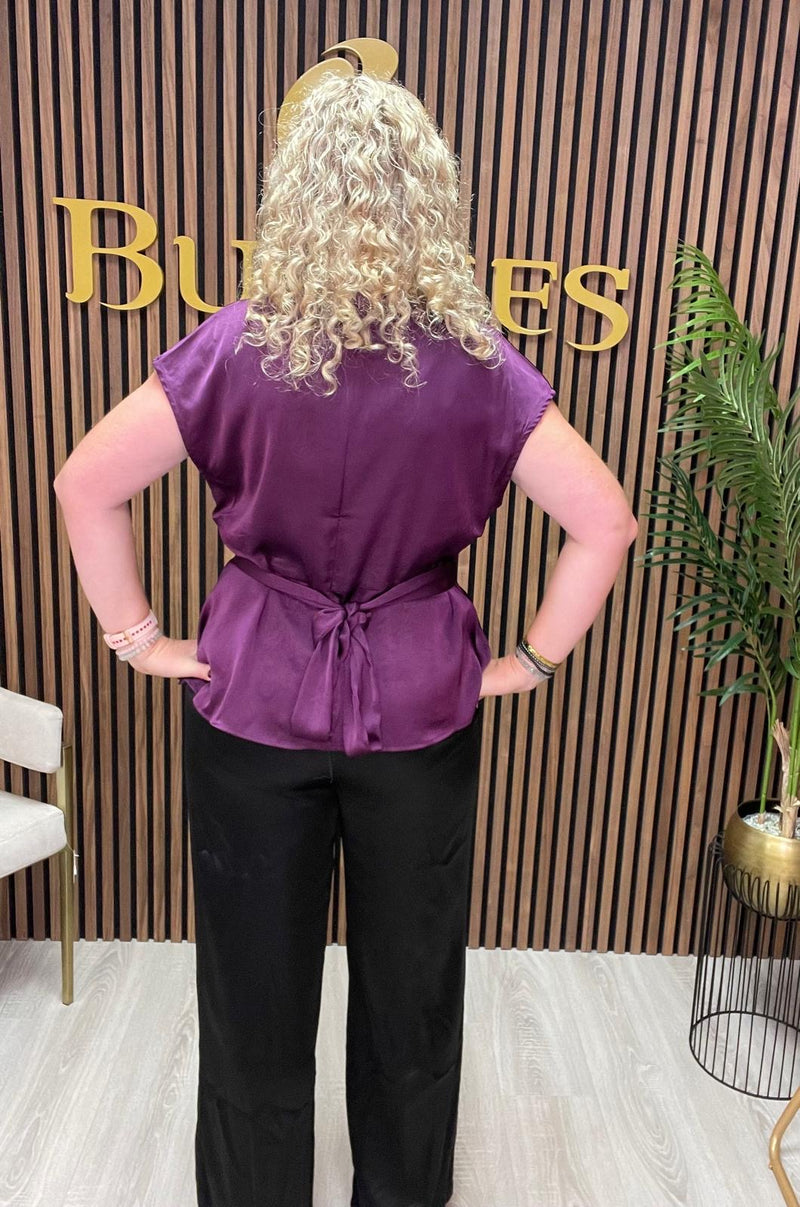 Tracy Belt Blouse | Purple H616A