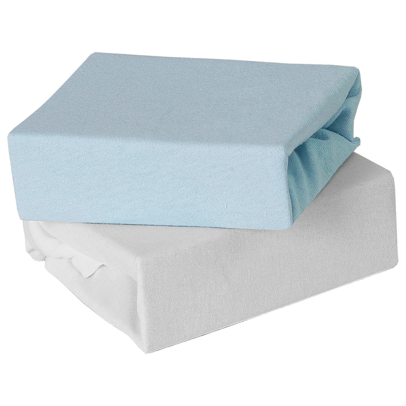2 Pack  Jersey Fitted Sheets Blue/White