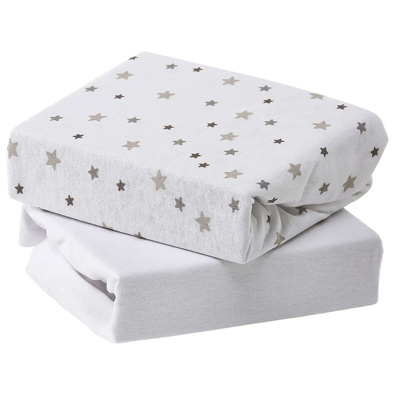 2 Pack  Jersey Fitted Sheets Grey Star
