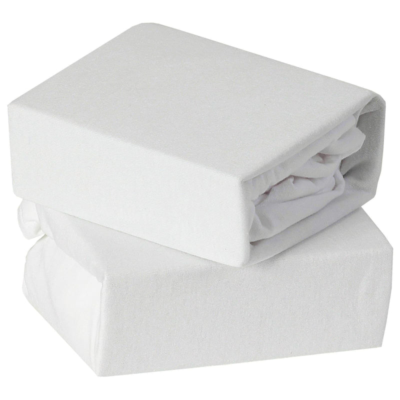 2 Pack  Jersey Fitted Sheets White