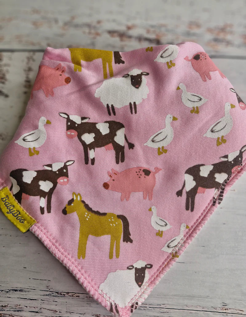 BabyBoo Barn Yard Buddies Bandana Dribble Bib | Pink