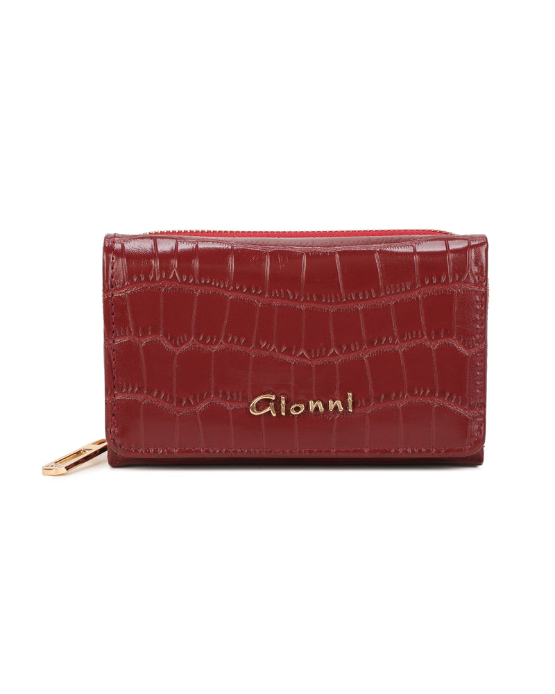 Gionni Oud Zip/Button Purse | Red 20G1286