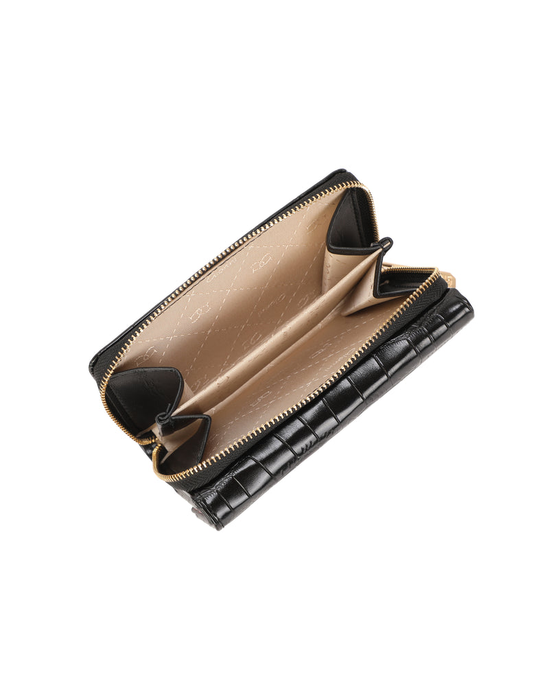 Gionni Oud Zip/Button Purse | Black 20G1286