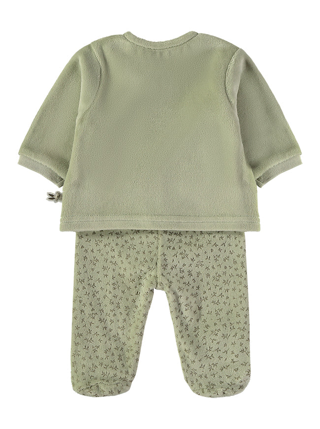 Babybol Baby Girl Velour 2-Piece Set | Khaki 260002
